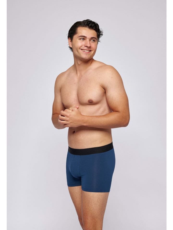 SNOCKS Boxershorts ohne Logo aus Bio-Baumwolle 6 Stück in Blau günstig kaufen