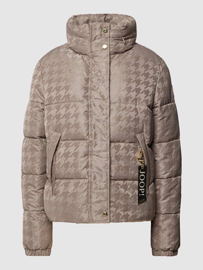 Steppjacke mit seitlichen Reißverschlusstaschen in taupe