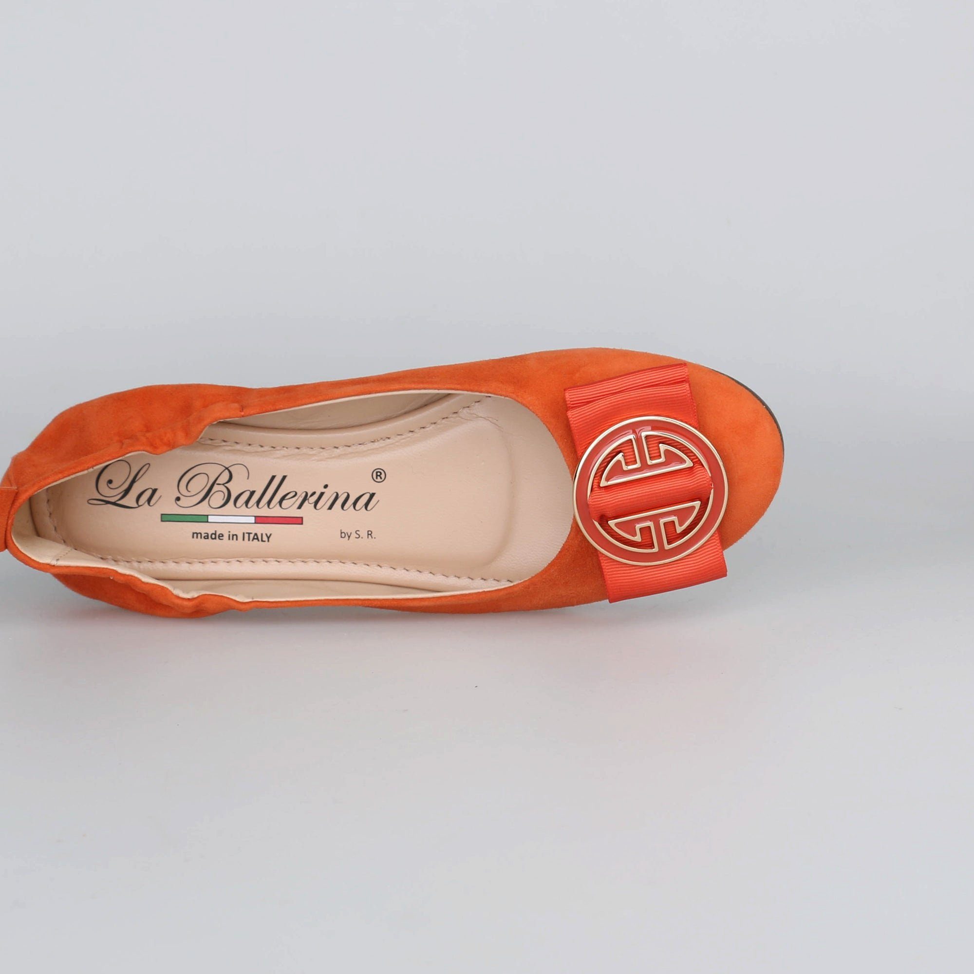 La Ballerina La Ballerina CAMBIO soft 8, Veloursleder, Orange Ballerina 2ei Schnallen im Lieferumfang, Trend Ballerinas 2024