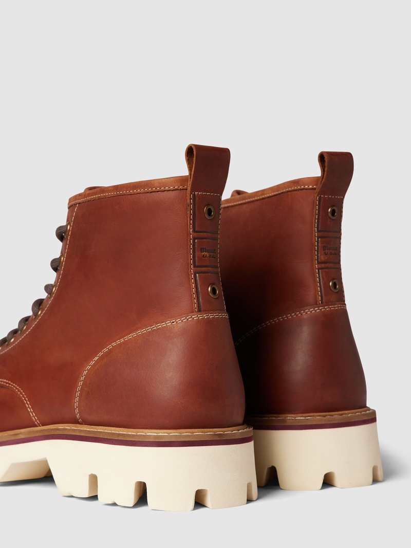 Ankle Boots mit Label-Detail Modell 'RUSK' in cognac