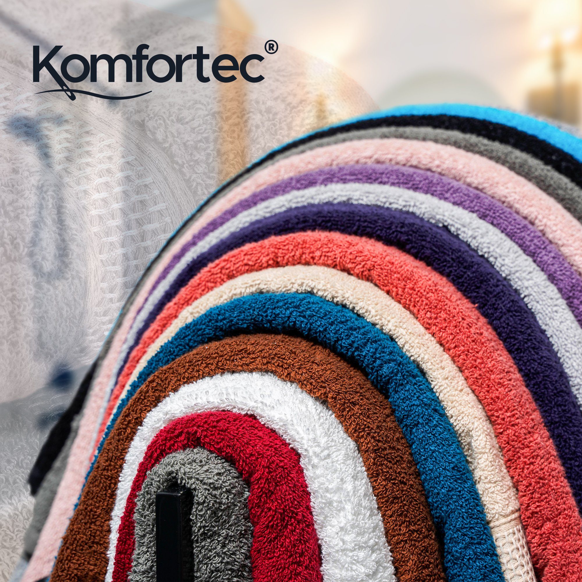 Komfortec Handtuch Set 100% Baumwolle, 470 g/m², Frottee, (Set, 4-tlg), Duschtücher 50x100 cm Set, Weich