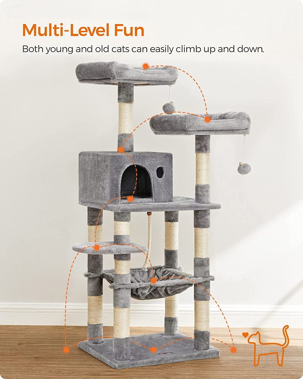 Songmics Katzenbaum, 143x55x45cm
