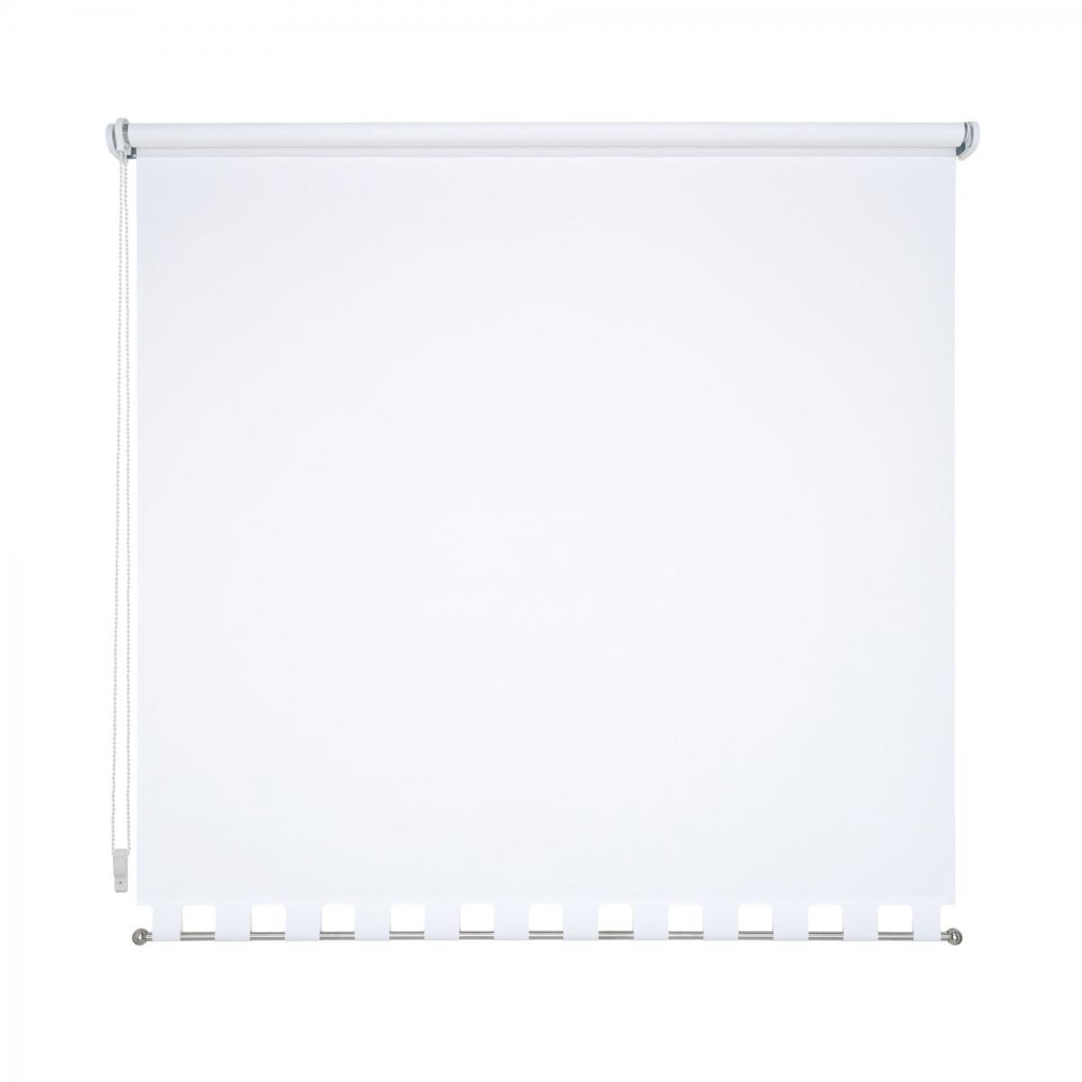 Bella Casa Seitenzugrollo Kettenzugrollo Volantrollo Rollo Eckig lichtdurchlässig 192 x 180 cm weiß für Fenster