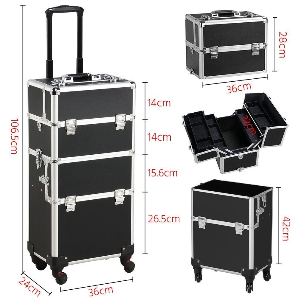 Yaheetech Kosmetikkoffer 3 in 1 Beauty Case, Friseurkoffer Alu Schminkkoffer