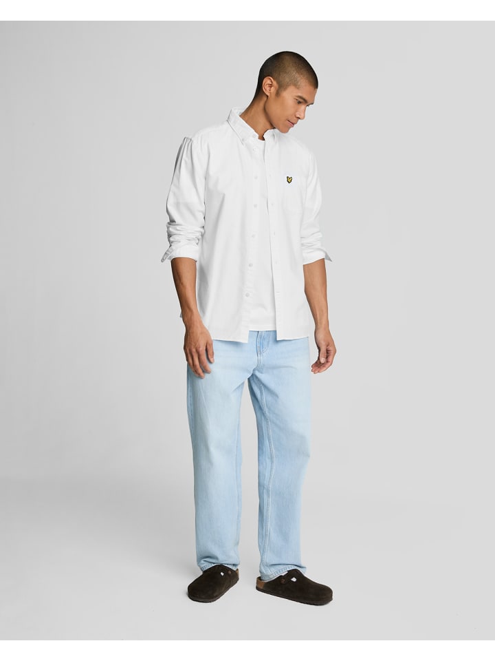 Lyle & Scott Langarmhemd in Weiß günstig kaufen