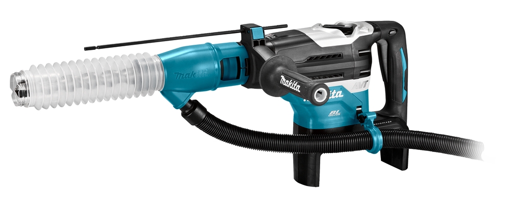 Ciocan combinat Makita DHR400ZUN1 2 x 18V fără baterii și încărcător SDS-Max cu transmițător AWS și set de extracție a prafului