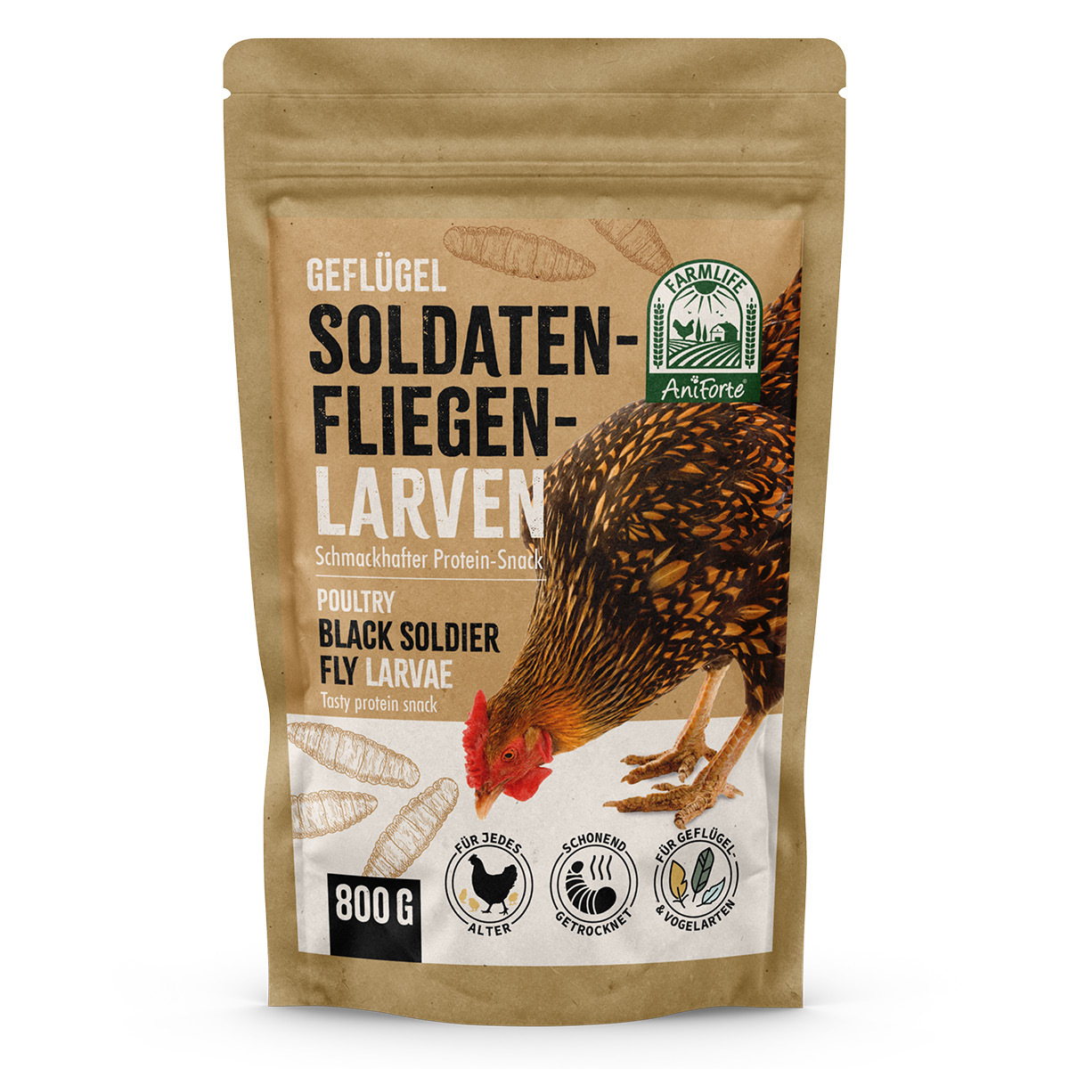 Aniforte Futter & Heu Aniforte FarmLife Soldatenfliegenlarven 800g