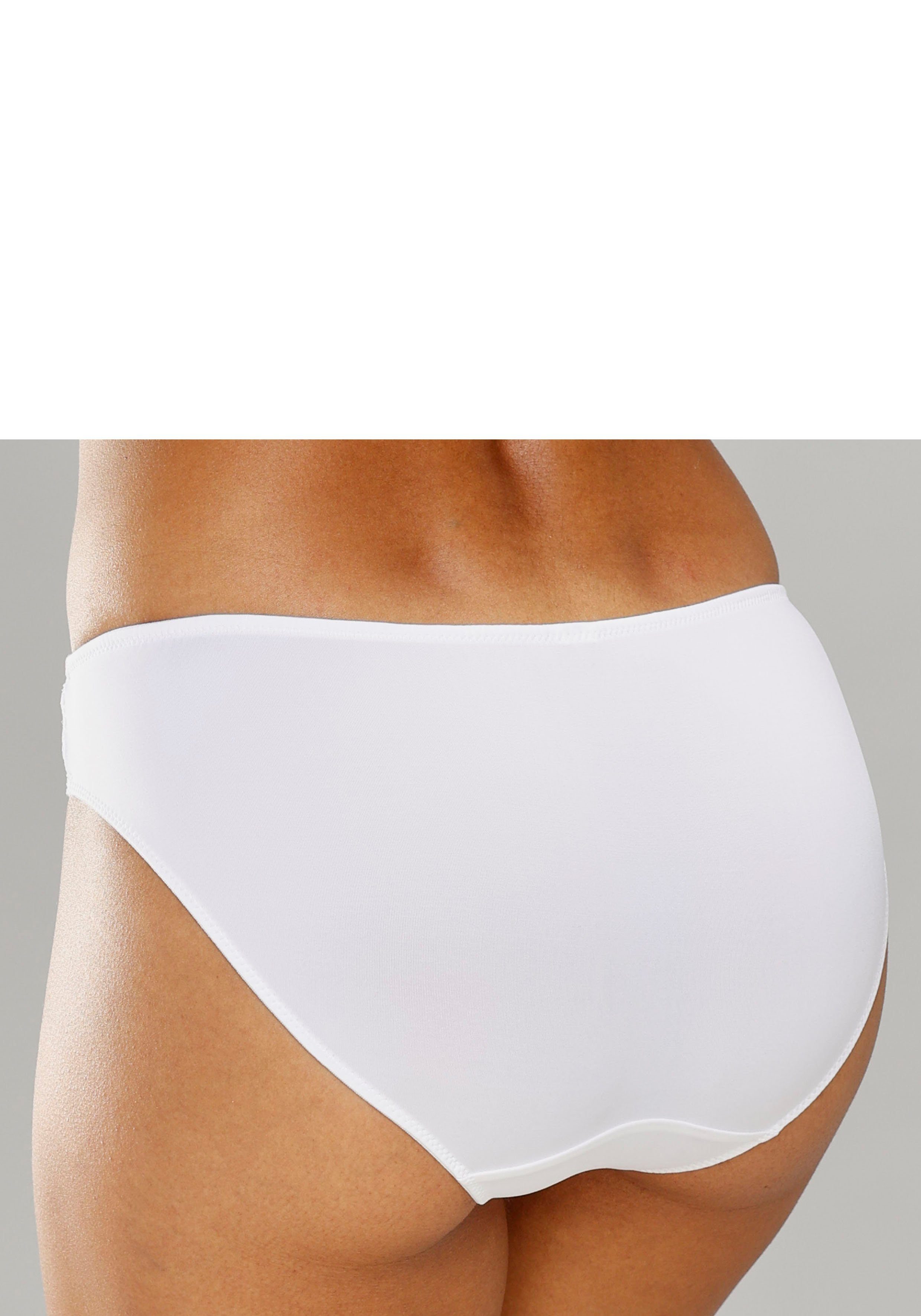 petite fleur Slip (3-St) mit leicht transparenter Jacquardspitze an den Seiten