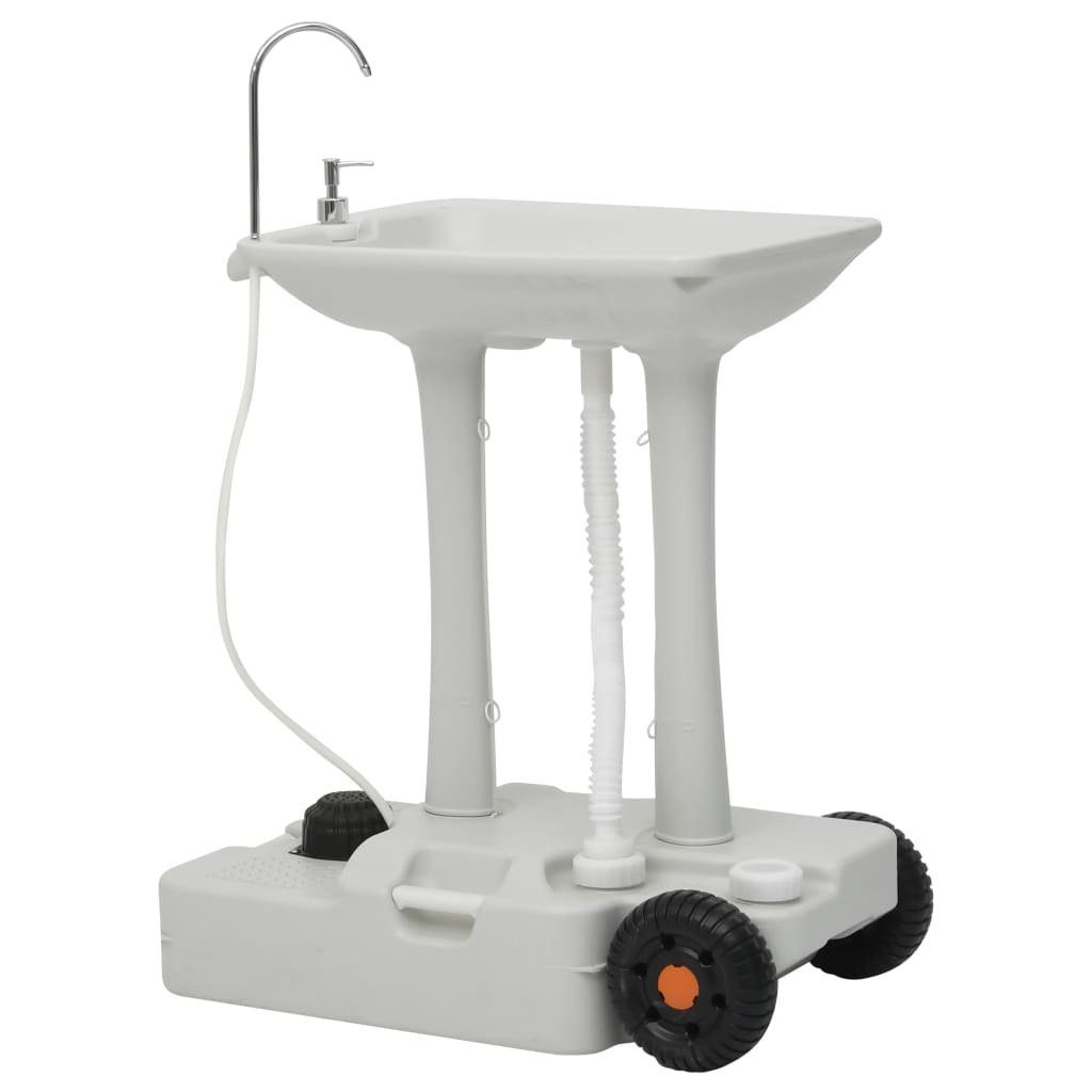 vidaXL Campingtoilette Tragbare Campingtoilette mit Waschbecken