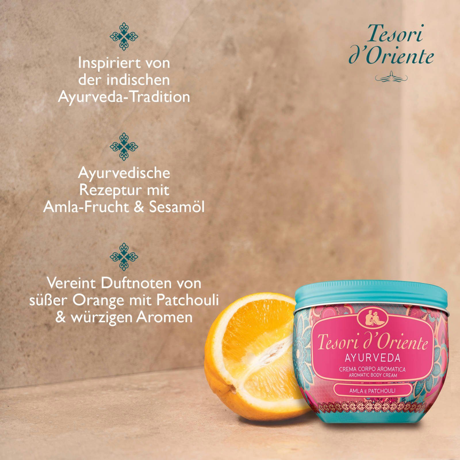 Tesori d´Oriente Pflege-Geschenkset Duft Ritual Ayurveda: 1x Körpercreme, 1x Eau de Toilette Set