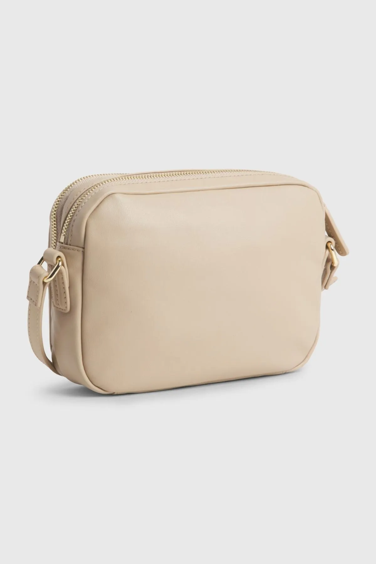 Tommy Hilfiger  Beige Damen-Umhängetasche mit Markenlogo und verstellbarem Schultergurt, stilvoller Look und für den täglichen Gebrauch geeignet