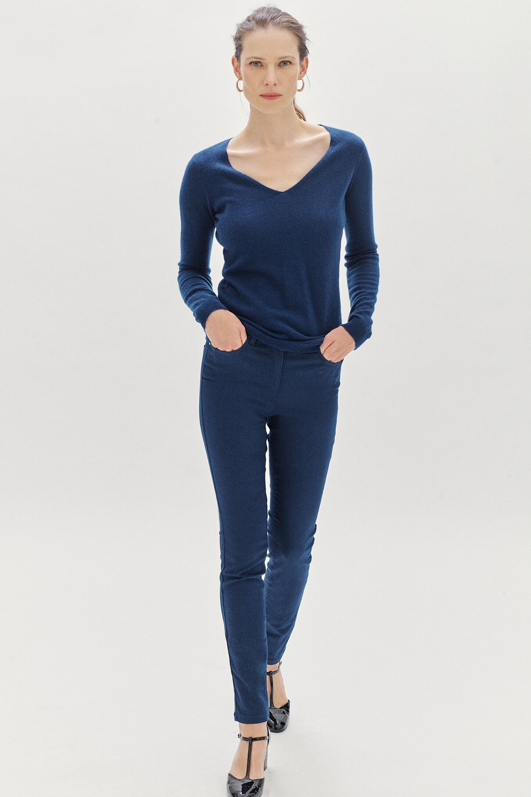 pantalon joss b bleu marine femme