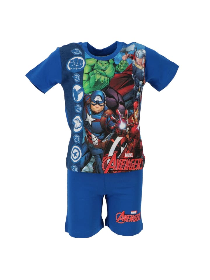 Avengers Avengers Kurzarm-Schlafanzug für Kinder 100% Baumwolle, Shortama-Design in Blau günstig kaufen XS