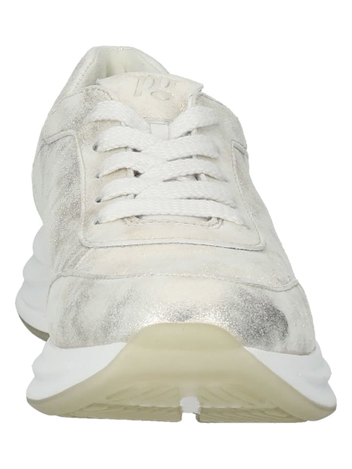 Paul Green Leder-Sneakers in Silber/ Creme günstig kaufen