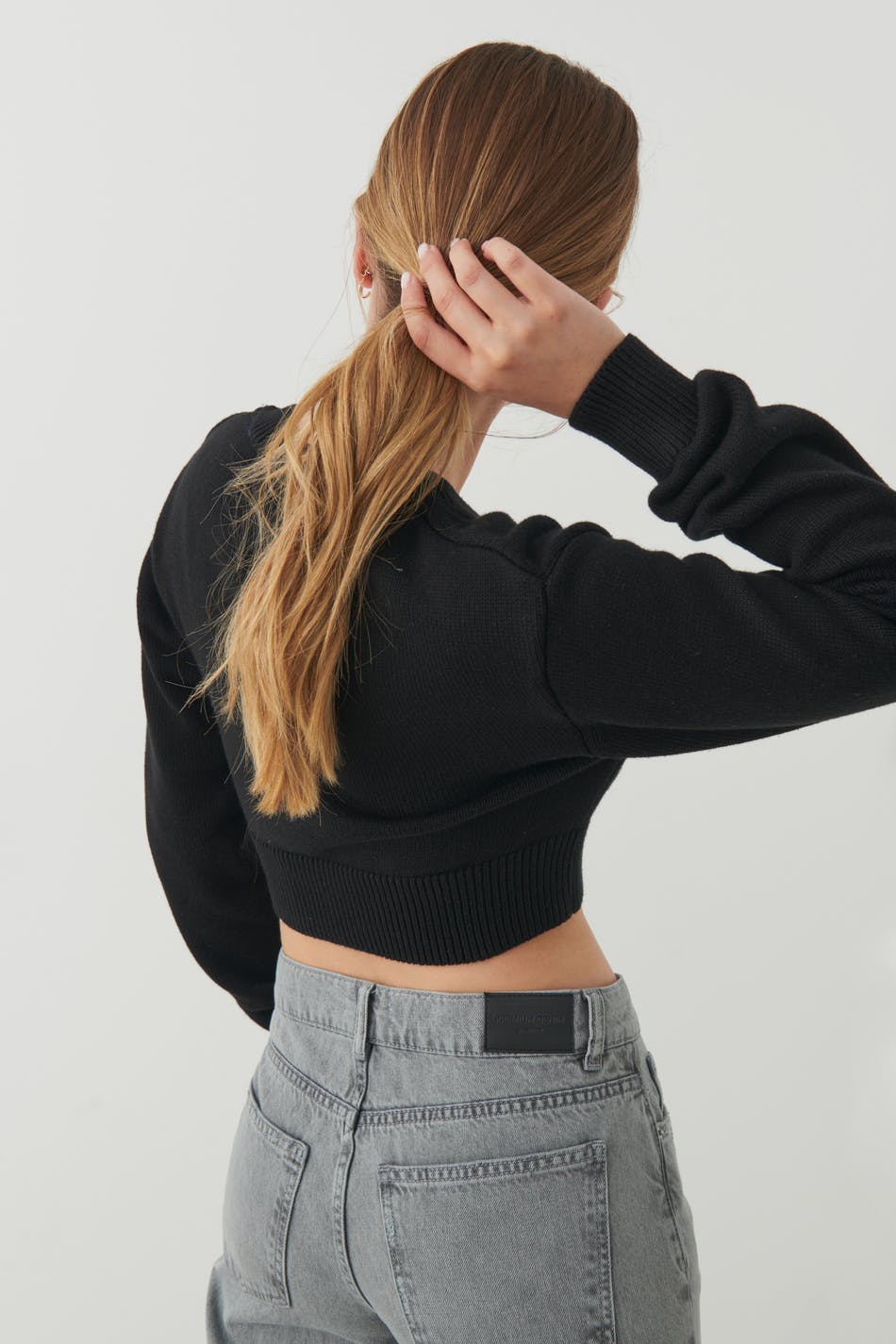 V-neck knitted sweater
