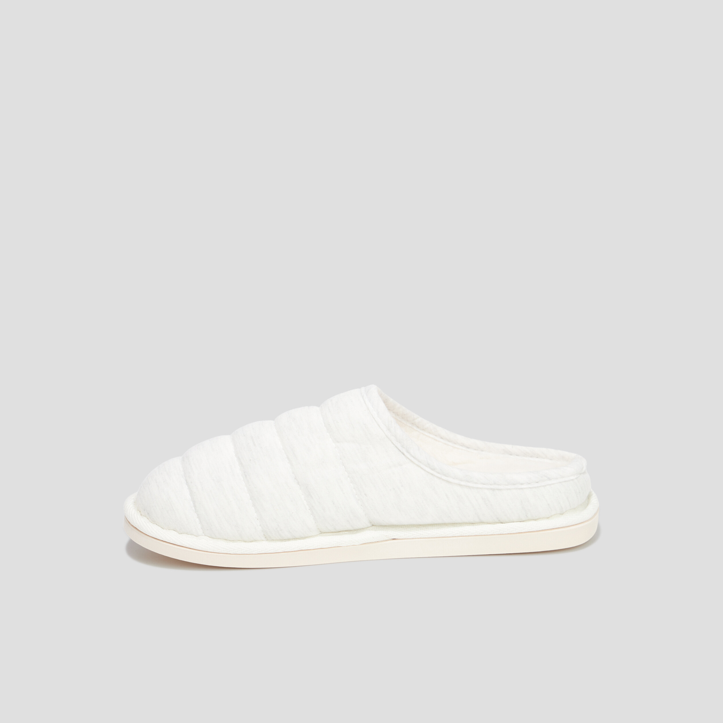 Chaussons mules fourrés gris femme | La Halle