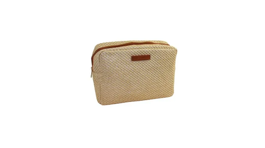 TopTeam München Kosmetiktasche im angesagten Bast-Look sand