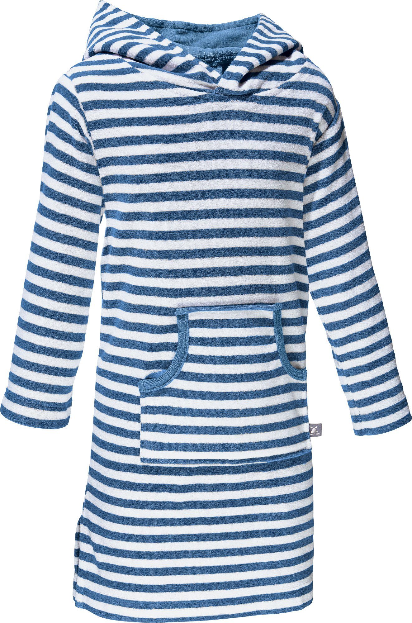 Erwin Müller Kinderbademantel Kinder-Poncho Streifen mit Kapuze, Rückenlänge: 63 cm, Frottier, mit Kapuze, default, Leichtfrottier Streifen