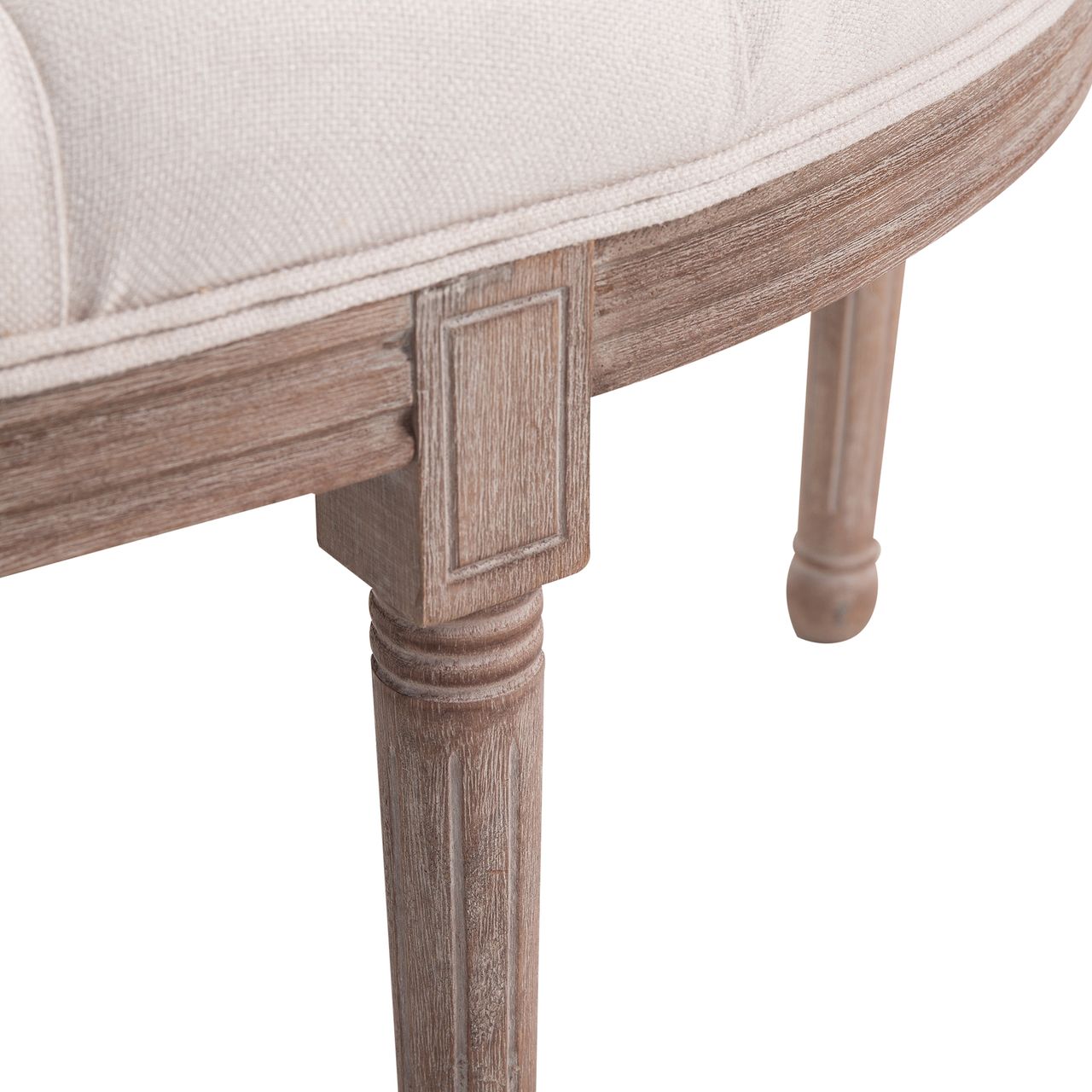 HOMCOM Polsterbank Sitzbank Lounge Sitzhocker Vintage Retro mit Knöpfen Sofa Couch Leinen   Holz beige 140,5 x 51 x 48 cm