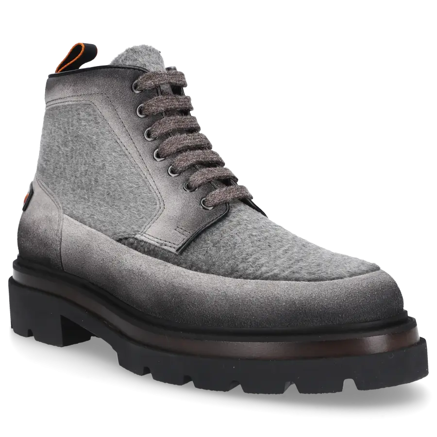 Santoni - Schnürboots 17927 Veloursleder - grau