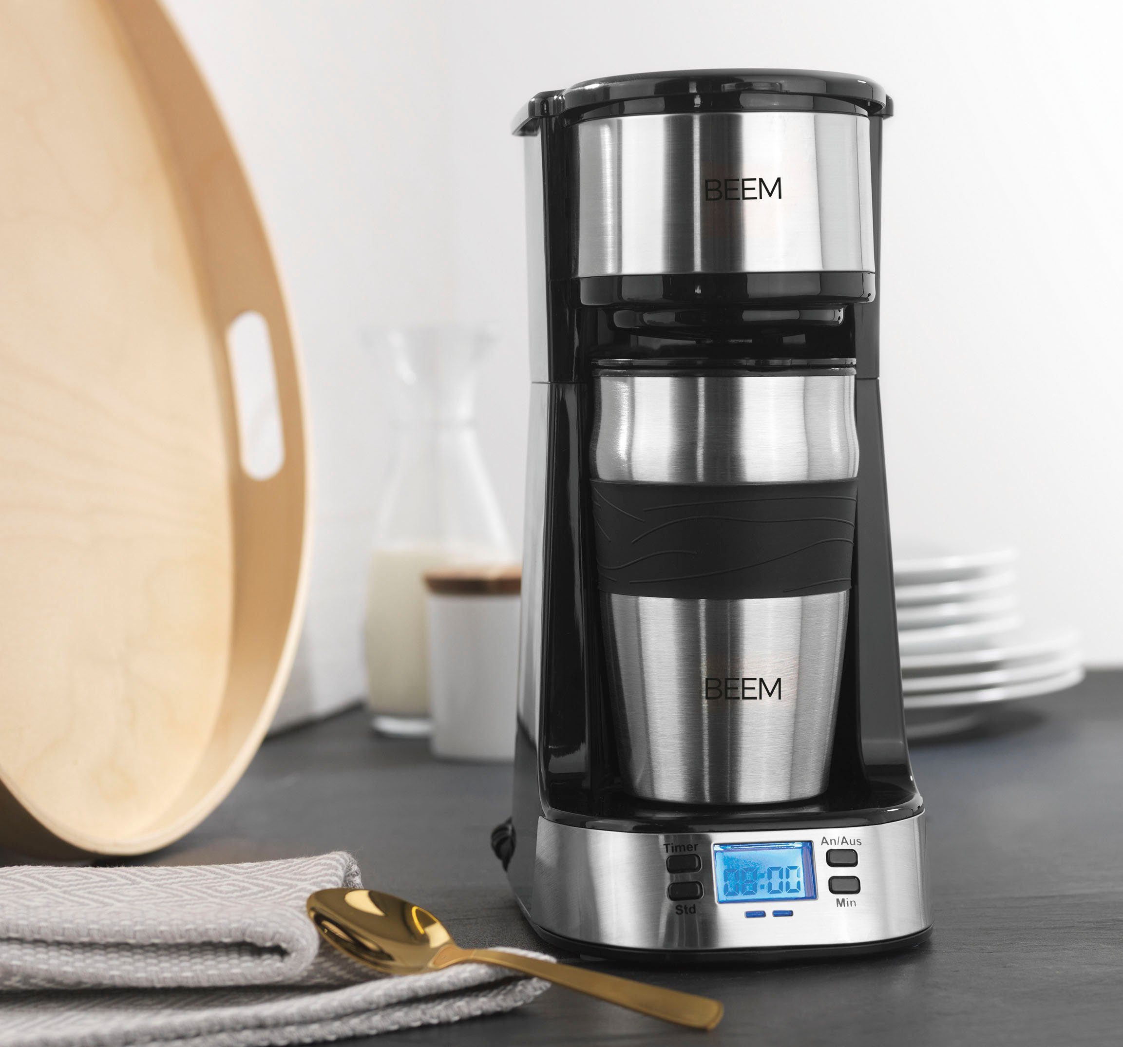 BEEM Filterkaffeemaschine Thermo 2 Go Single, Permanentfilter