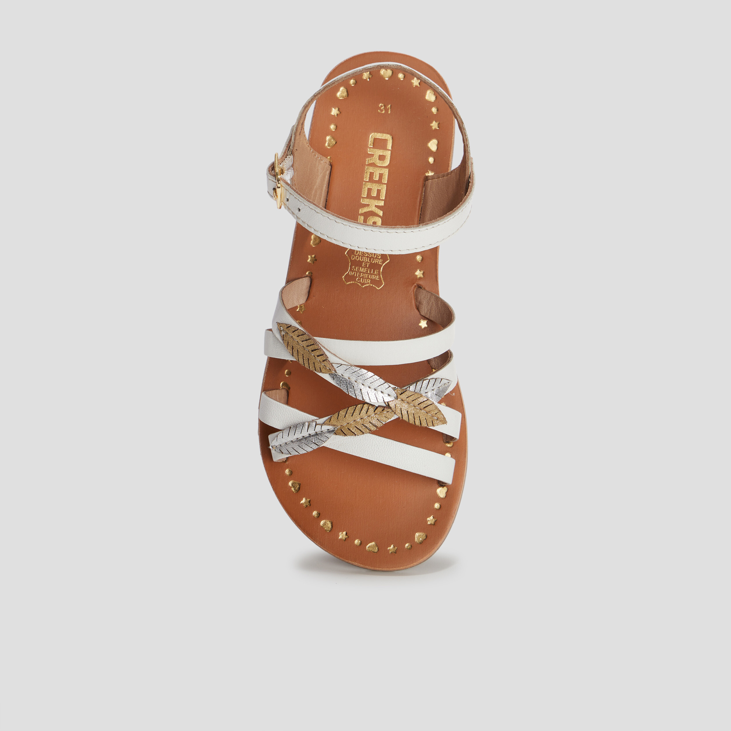 Sandales en cuir Creeks blanc fille | La Halle
