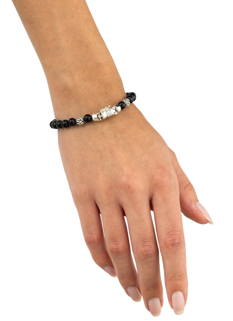 Buddha to Buddha  Spirit Bead Mini kralenarmband van zilver met onyx
