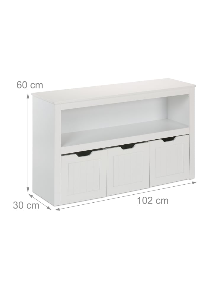 relaxdays Kinderregal in Weiß - (B)102 x (H)60 x (T)30 cm günstig kaufen onesize