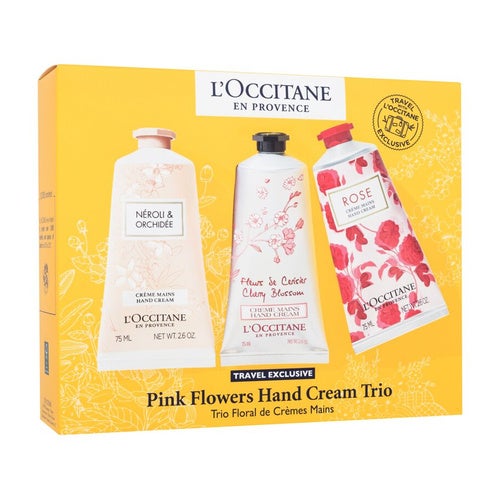 L'Occitane Pink Flowers roku krēmu trio komplekts