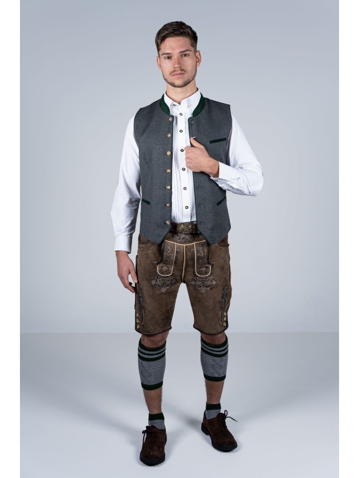 Edelnice Kurze Wildbock Lederhose Fabian in dunkelbraun günstig kaufen
