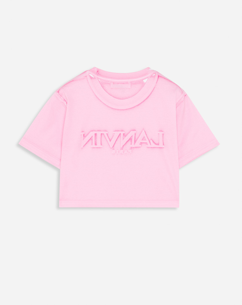 T-SHIRT COURT BRODÉ LANVIN PARIS SURIMPRIMÉ
