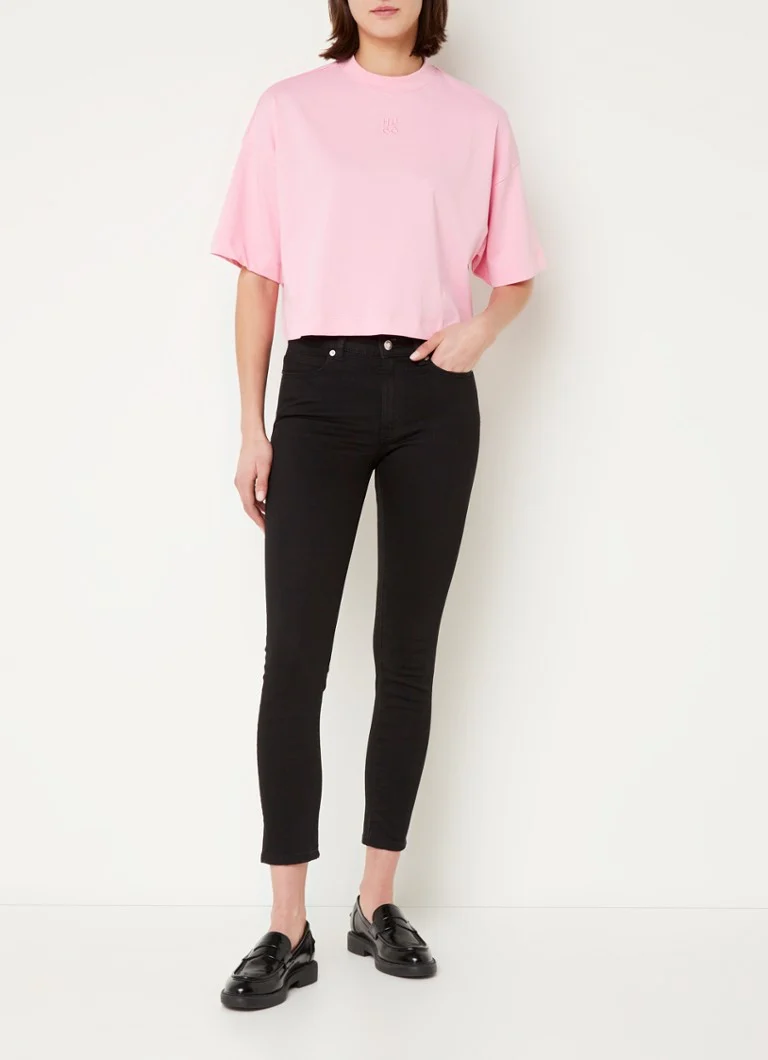 HUGO BOSS Cropped T-shirt with logo embroidery