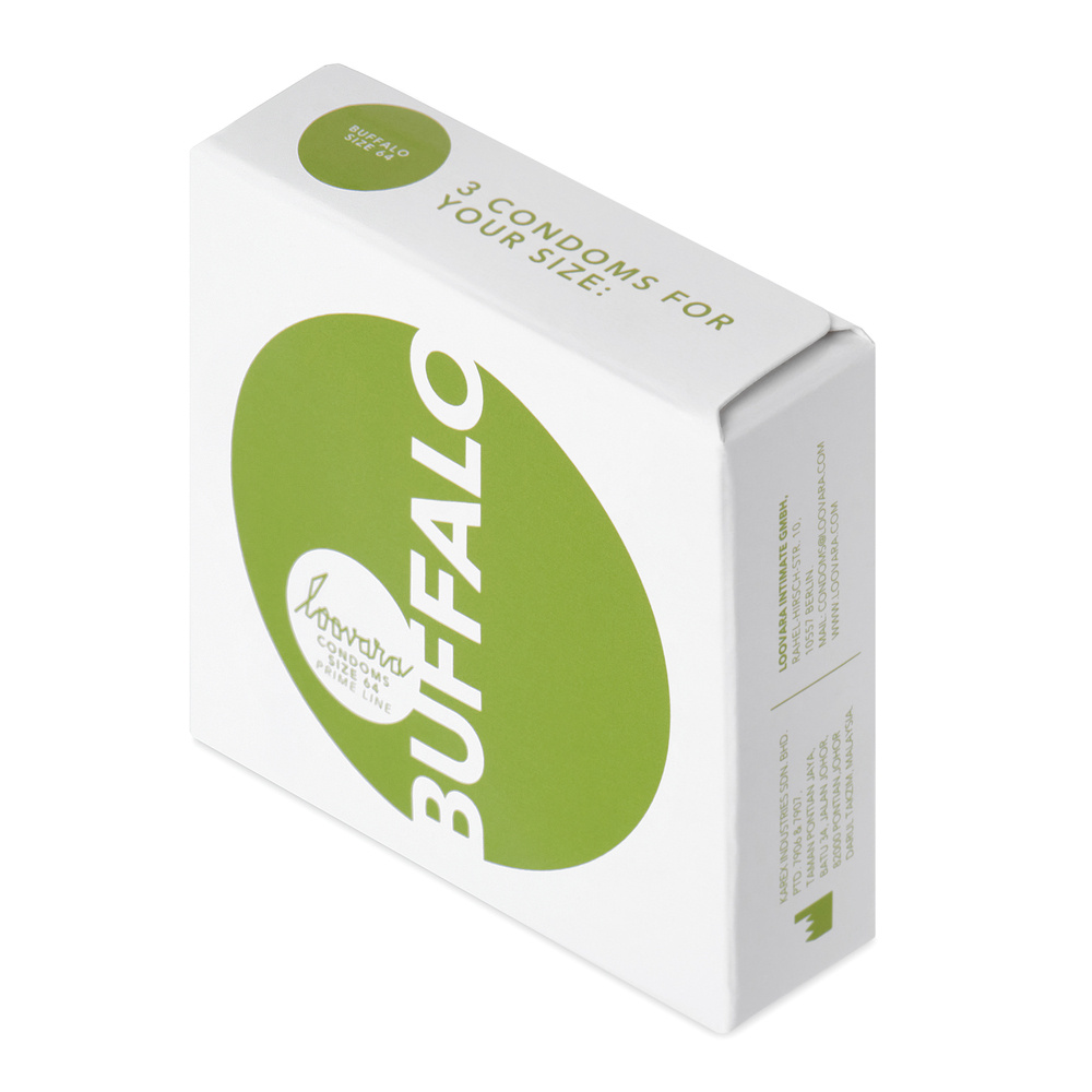 loovara Preservatif - Taille Buffalo : Diamètre- 64mm / 3 pcs. Préservatif