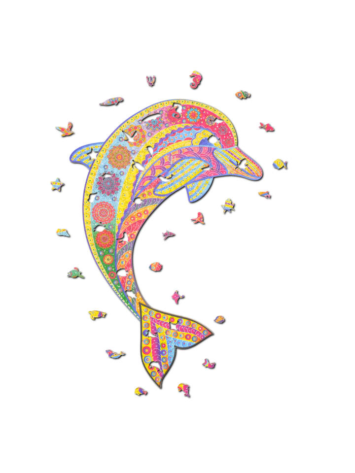 Woody Puzzles Woody Puzzles - Delfin (299 Teile) in bunt günstig kaufen onesize