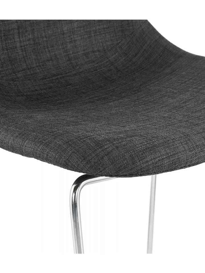 KADIMA DESIGN Barhocker mit Stoffsitz Dunkelgrau | Moderner Stil in Anthrazit-Silber günstig kaufen onesize
