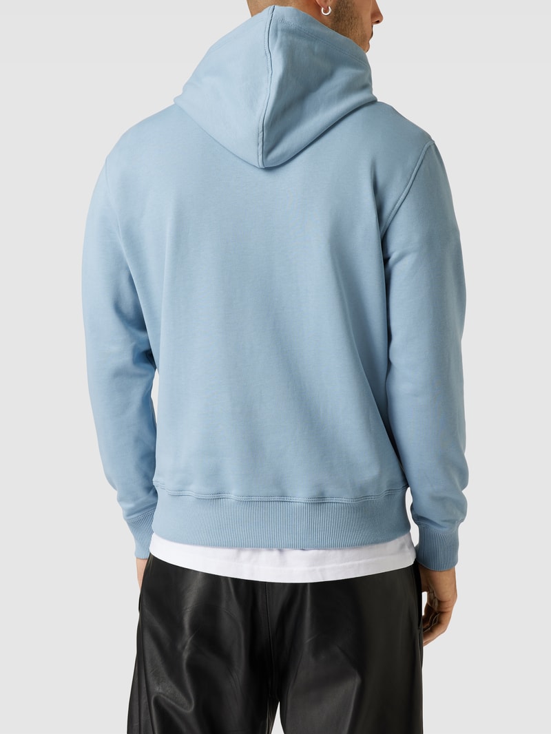 Hoodie mit Label-Print in hellblau