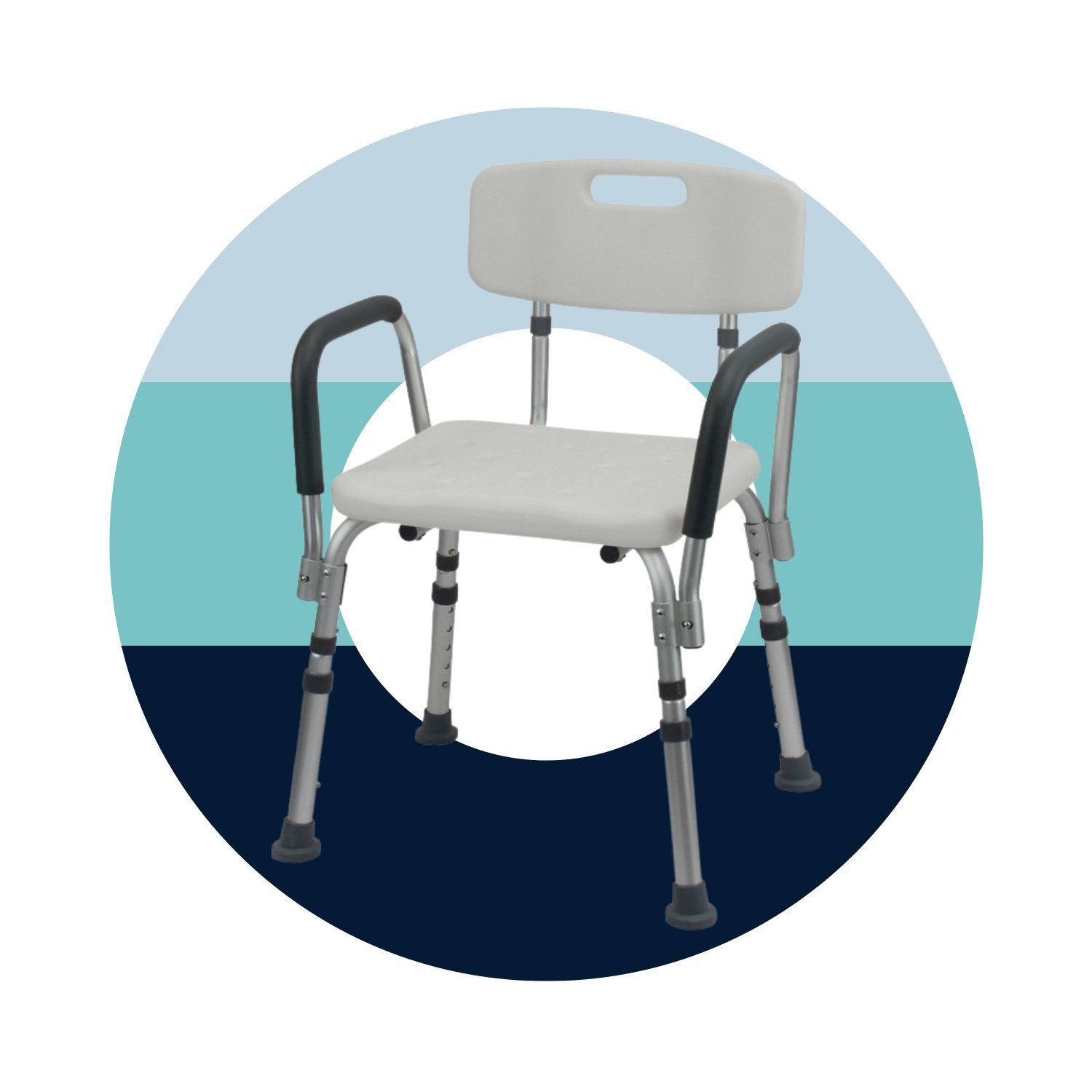flexilife Duschhocker Duschsitz Duschhocker mit Rückenlehne und Armlehne - 110 kg belastbar