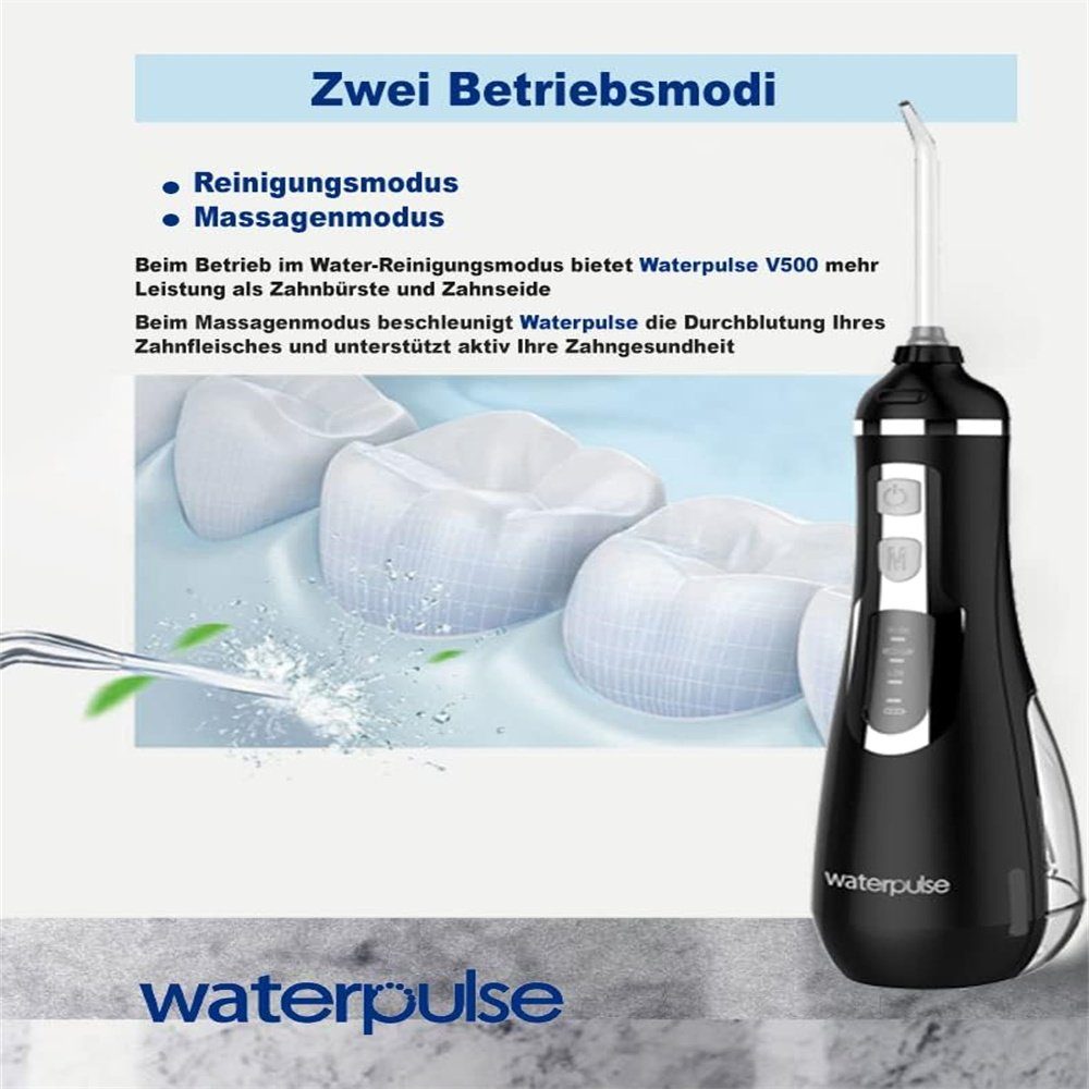 Perfine Munddusche Akku-Wasserflosser : Tragbar & batteriebetrieben für zuhause & Reisen., Mundhygiene, Drei Reinigungsmodi, Speicherfunktion