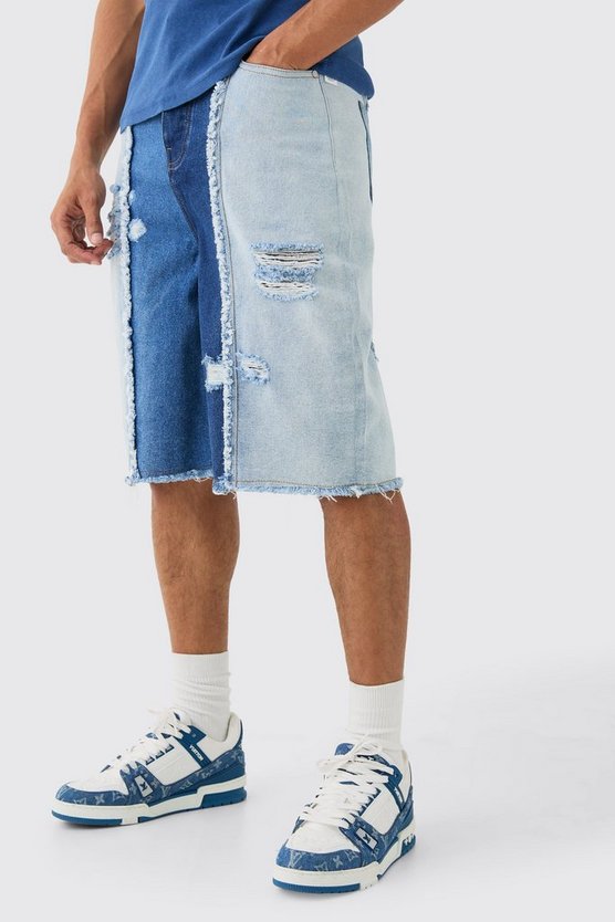 Blaue Denim Jorts