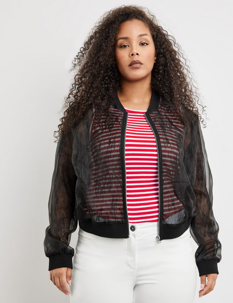 Transparenter Spitzen-Blouson