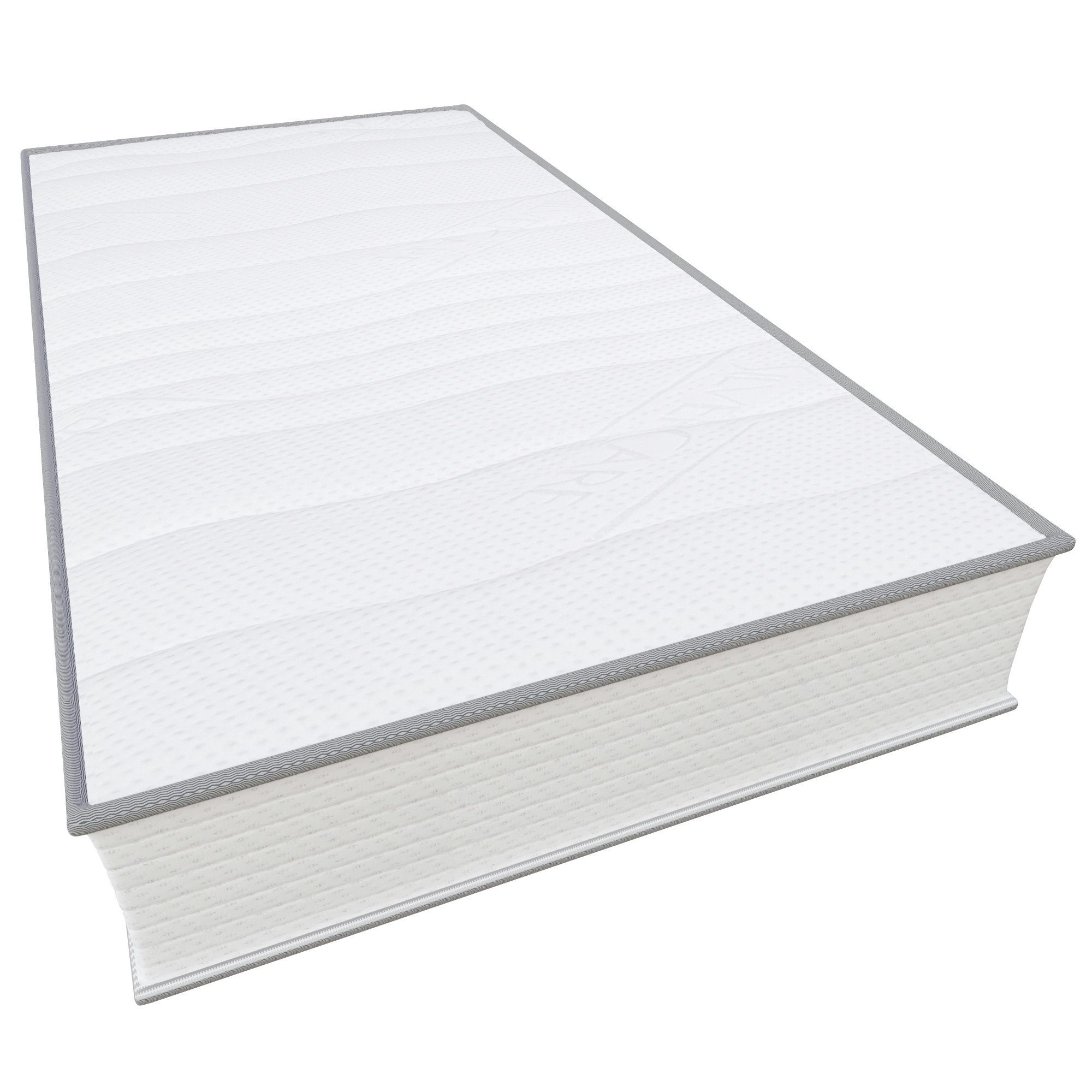 Taschenfederkernmatratze MEDIC SILVER, MSS e.K., 24 cm hoch, 120 x 200 cm, H2, H3, H4, H5, H5-XL, Silvercare Bezug, Antibakterielle Silberfäden, 4 Wendegriffe, 527 Federn, Federkernmatratze