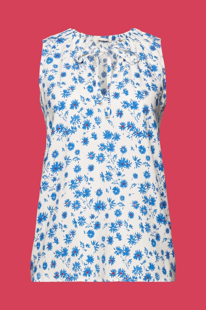 Bedruckte Bluse mit elastischem Kragen