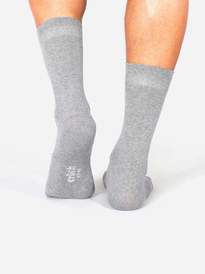 Erlich Textil  Socken 3er Pack MAXI in hellgrau-melange günstig kaufen 39-42
