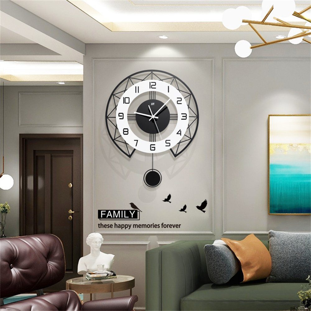 Dekorative Wanduhr Wohnzimmer-Pendeluhr, exquisite Familien-Wanduhr, geräuschlos
