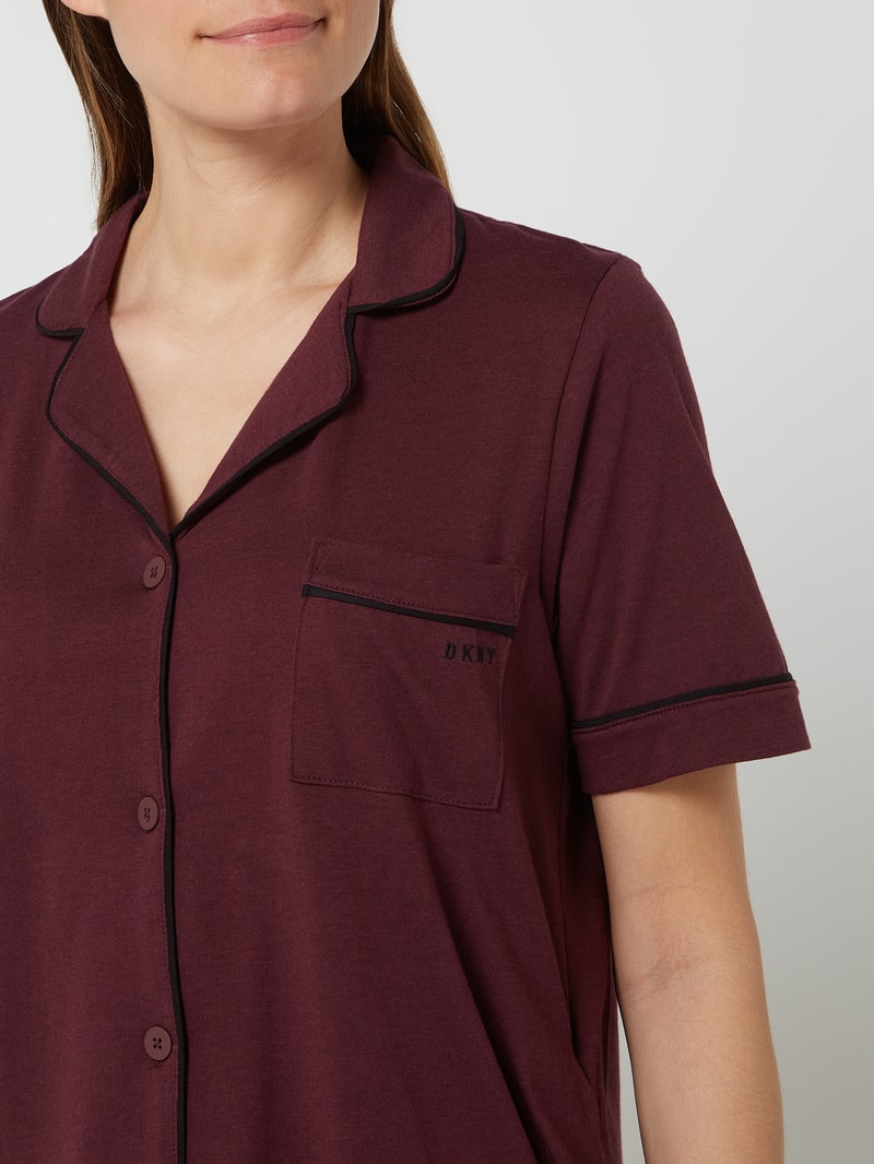 Pyjama aus Baumwoll-Viskose-Mix in bordeaux rot