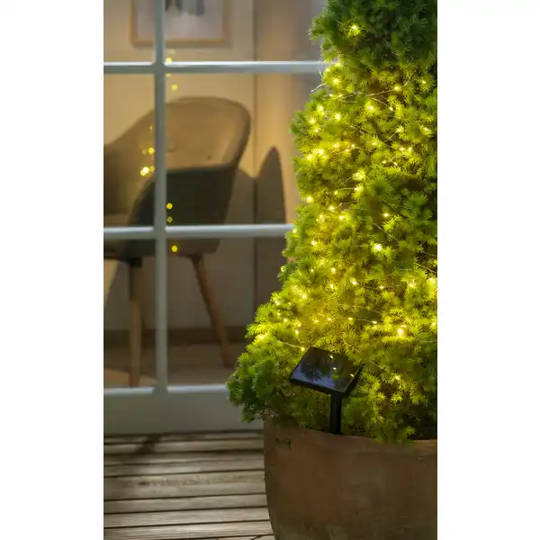 Solar-Metalldraht-Lichterkette, warmweiß, 80 Lichter