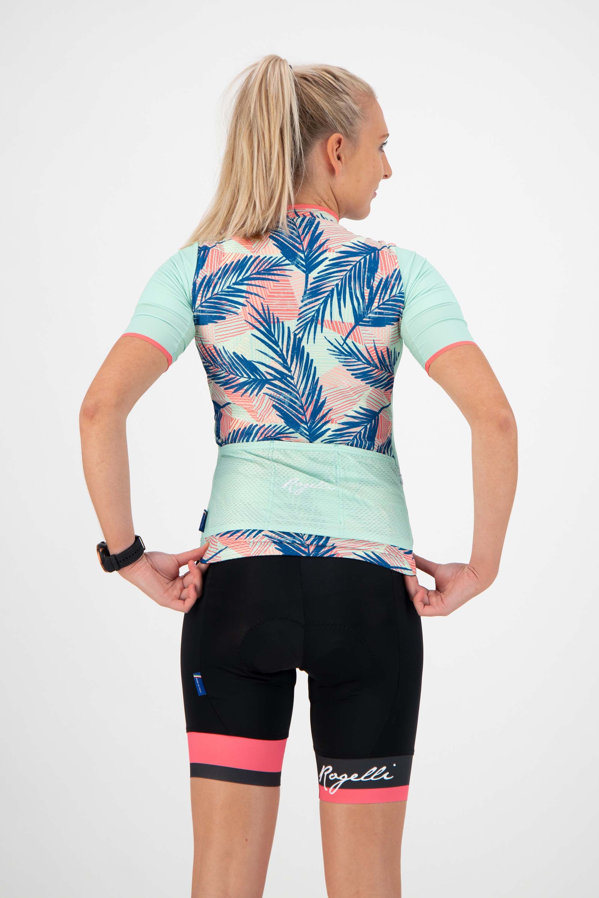 Rogelli Leaf Mint/Koralle Damen Radtrikot Kurzarm