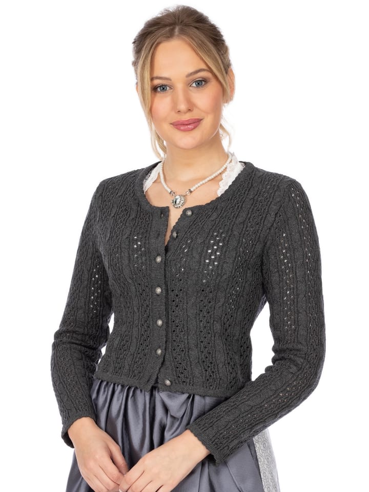 OS-Trachten Strickjacke 457005-0771 in anthrazit günstig kaufen