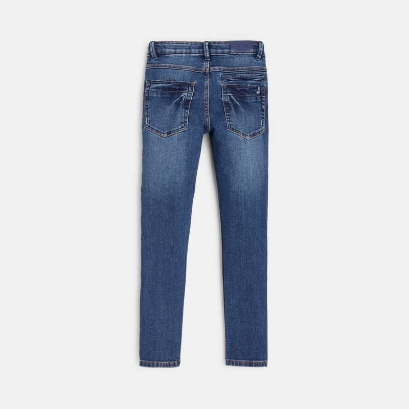 Jean skinny denim chaud stone bleu garçon