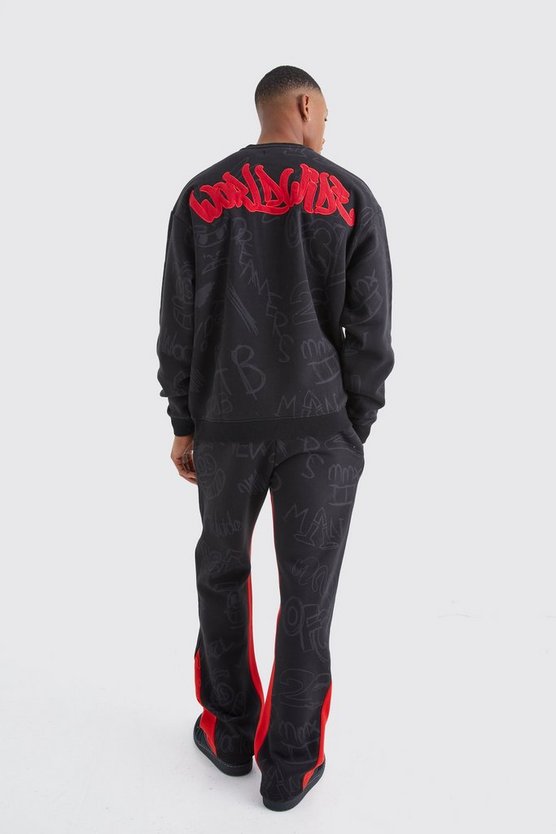 Oversize Sweatshirt mit Graffiti-Applikation